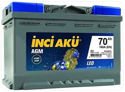 İnci 70AH 760EN START-STOP AGM Akü